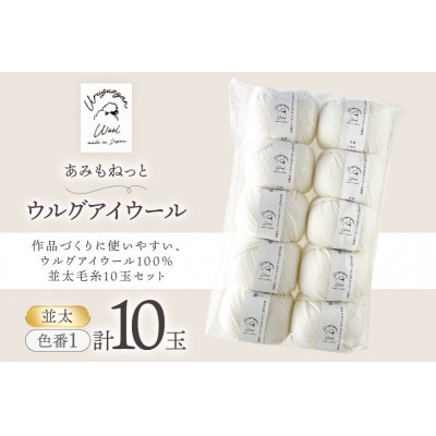 あみもねっと ウルグアイウール並太 1番色 10玉セット