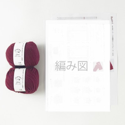 毛糸2玉で編めるケーブル模様のハンドウォーマーキット 12番色