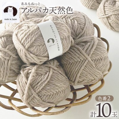あみもねっと アルパカ天然色 2番色 10玉セット