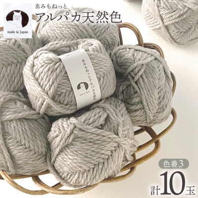 あみもねっと アルパカ天然色 3番色 10玉セット