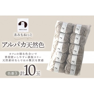 あみもねっと アルパカ天然色 3番色 10玉セット