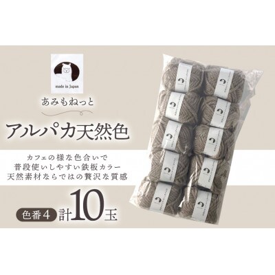 あみもねっと アルパカ天然色 4番色 10玉セット