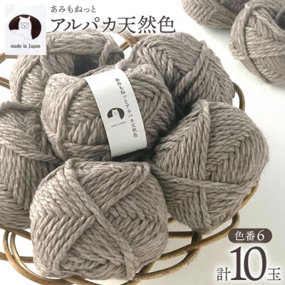 あみもねっと アルパカ天然色 6番色 10玉セット