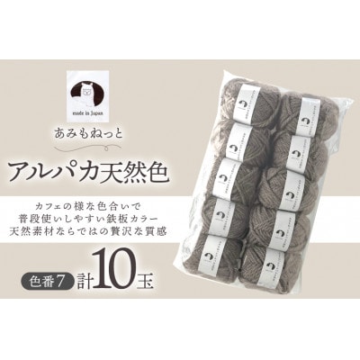 あみもねっと アルパカ天然色 7番色 10玉セット
