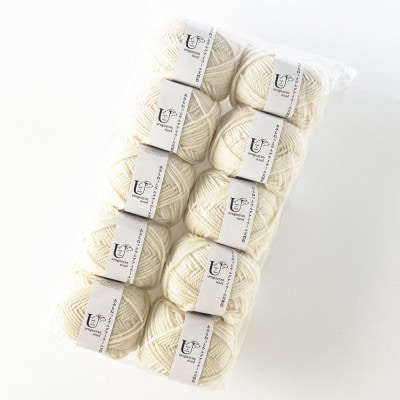 あみもねっと ウルグアイウール天然色 1番色 10玉セット