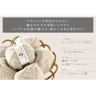 あみもねっと アルパカ天然色並太 8番色 10玉セット