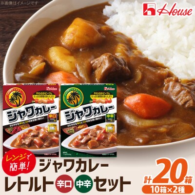 ハウス レトルトジャワカレー 中辛&辛口 ×各10個 レトルト食品 レンジ調理対応