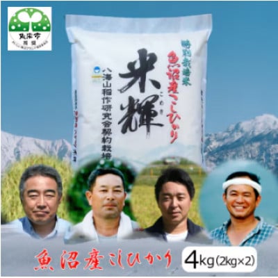 【令和8年産先行受付】【新潟県認証・特別栽培米】魚沼産こしひかり(精米)4kg(2kg×2)