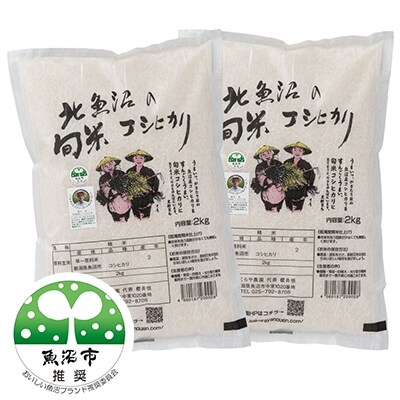 2022年3月発送開始『定期便』北魚沼の旬米コシヒカリ 白米2kg×2袋　全6回