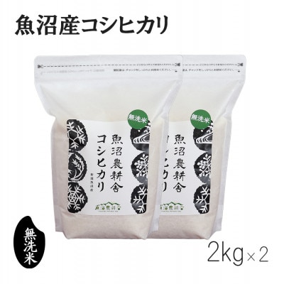 【2ヵ月毎定期便】無洗米 米農家自慢の 魚沼産 コシヒカリ2kg×2袋全6回