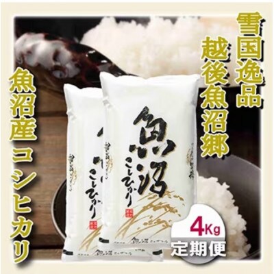 【毎月定期便】【雪国逸品 精米4kg】越後魚沼郷 魚沼産コシヒカリ全6回