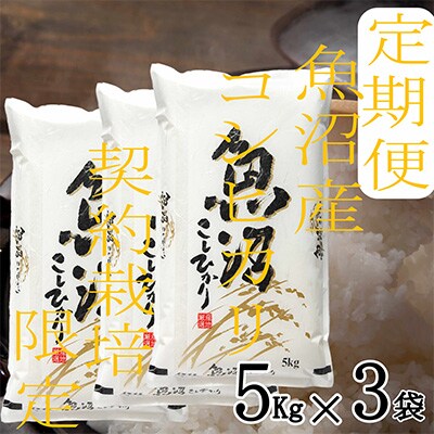 2023年8月発送開始『定期便』【雪国逸品 精米15Kg】越後魚沼郷 魚沼産コシヒカリ全12回