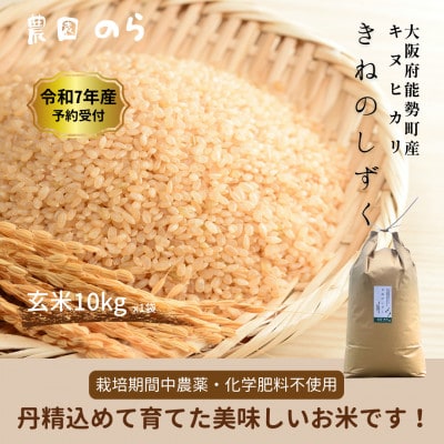 令和7年産きぬひかり「きねのしずく」10kg(玄米)栽培期間中農薬・化学肥料不使用
