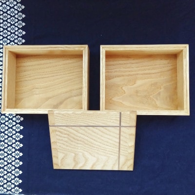 重箱型 小物収納箱(2段) | 無垢 栗(クリ)