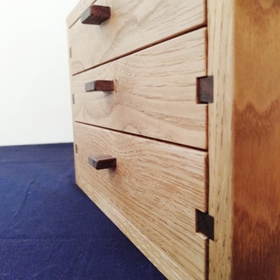 小物収納ケース(3段引き出し型・アクセサリーケースにも) | 無垢 栗(クリ)