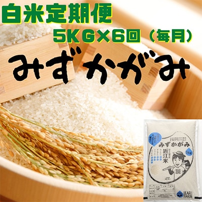 【毎月定期便】みずかがみ　白米　5kg　【環境こだわり農産物認定の近江米】全6回