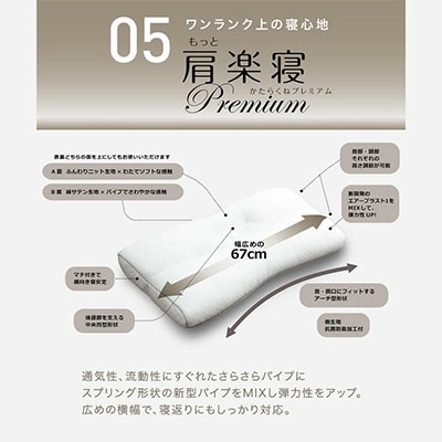 [医師がすすめる健康枕]もっと肩楽寝プレミアム/低め