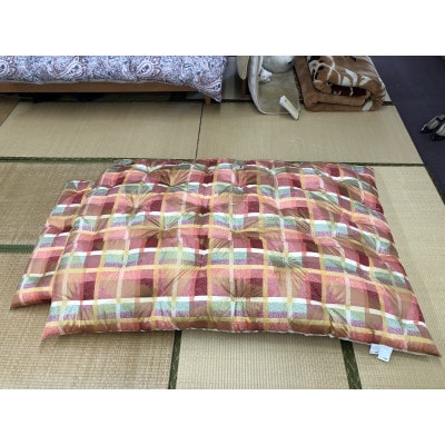 中級もめん綿入り布団・赤　　掛敷セット　(来客用にオススメ)