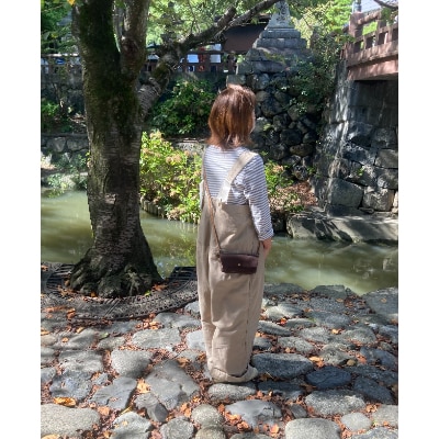 【八幡レザー 】お財布ポシェット(ダークブラウン)