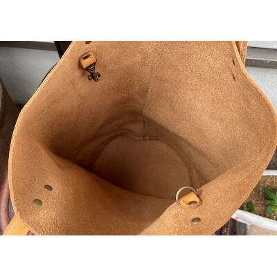 【八幡レザー 】バケツ型バッグ(キャメル)