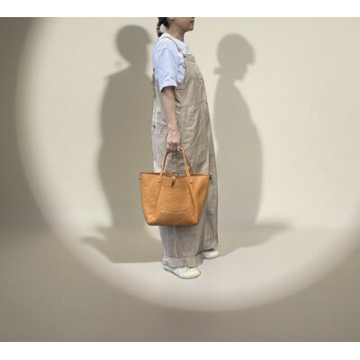 【八幡レザー】かご型トートバッグ(キャメル)【DP12W】