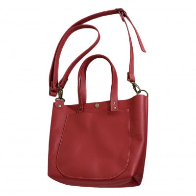 【八幡レザー】ショルダー付きトートバッグ(赤)【DP11W】