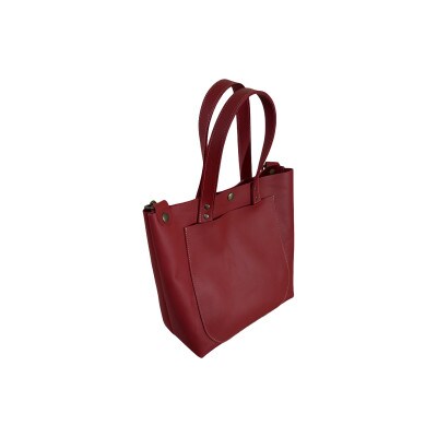 【八幡レザー】ショルダー付きトートバッグ(赤)【DP11W】