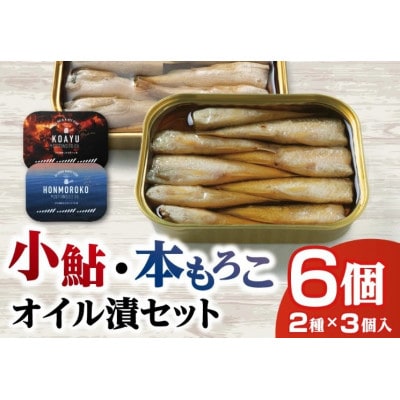【琵琶湖 沖島からの贈物】本もろこオイル漬・びわ湖産 こあゆオイル漬  缶詰6個セット