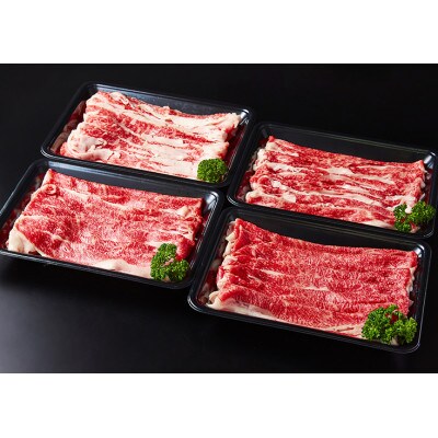 【毎月定期便】A4A5等級 近江牛切り落としスライス 食べ比べ ブリスケ&バラ 250g×4p全6回