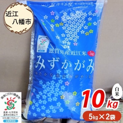 【令和7年産 新米】滋賀県近江米「みずかがみ」【環境こだわり米】白米10kg(5kg×2袋)