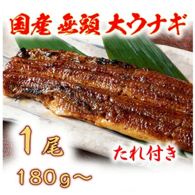 国産うなぎ　備長炭地焼き蒲焼き180g以上×1尾(タレ付き) | ふるさと納税のお礼品