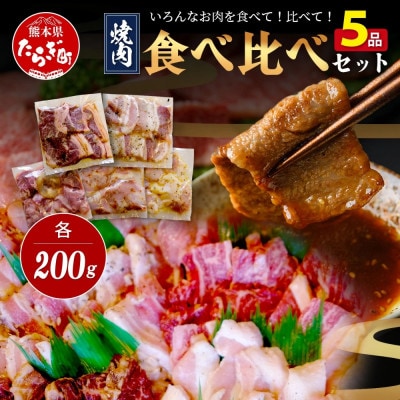村上精肉店の味付き焼肉 5品セット 1kg