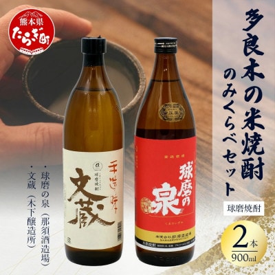 多良木の米焼酎飲み比べ 2本セット 球磨の泉常圧900ml・文蔵900ml