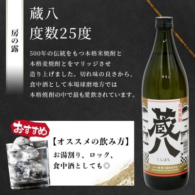 多良木の米焼酎飲み比べ 2本セット 蔵八900ml・白岳くまモン900ml