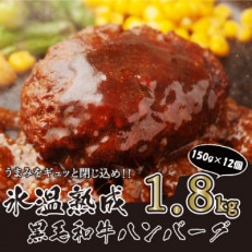 氷温熟成 黒毛和牛ハンバーグ150g&times;12個(多良木町)