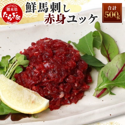 鮮馬刺し赤身ユッケ 10個セット 合計500g(約50g×10個)タレ付き(多良木町)