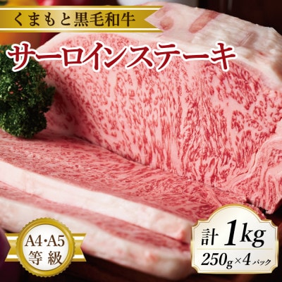 【A4～A5】くまもと黒毛和牛サーロインステーキセット　1kg(250g×4枚)(多良木町)