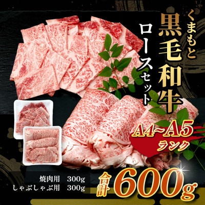 【A4-A5】くまもと黒毛和牛 ロースセット計600g(多良木町)