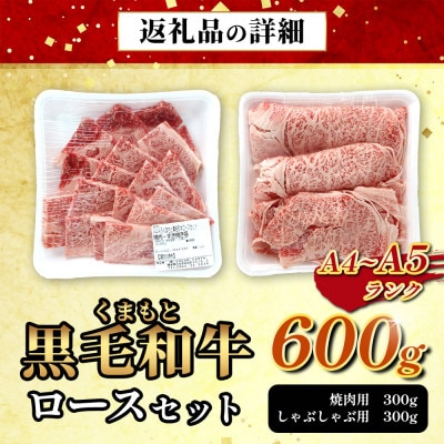 【A4-A5】くまもと黒毛和牛 ロースセット計600g(多良木町)