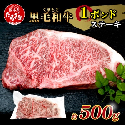 くまもと黒毛和牛 1ポンドステーキ 500g(多良木町)