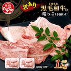 【訳あり】くまもと黒毛和牛(不揃い)1kg(多良木町)