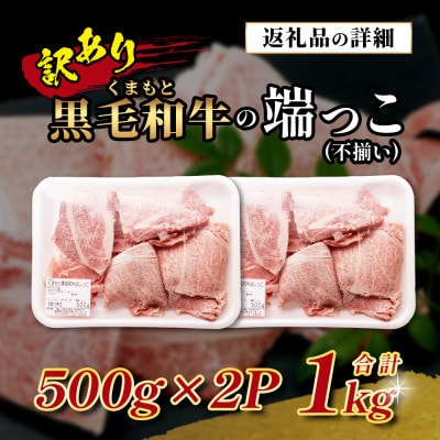 【訳あり】くまもと黒毛和牛(不揃い)1kg(多良木町)