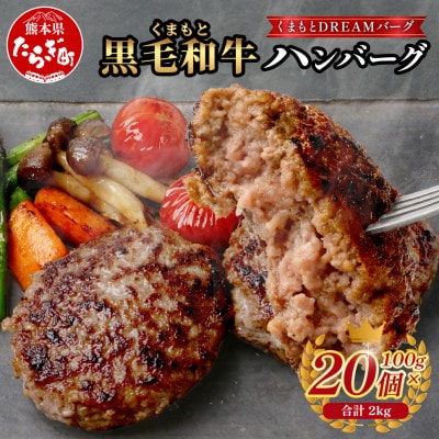 くまもと黒毛和牛 100% DREAMバーグ 20個(多良木町)