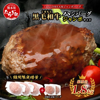【先行受付】期間限定増量!DREAMジャンボバーグ計1.5kg+DREAMバーグ300g(多良木町)