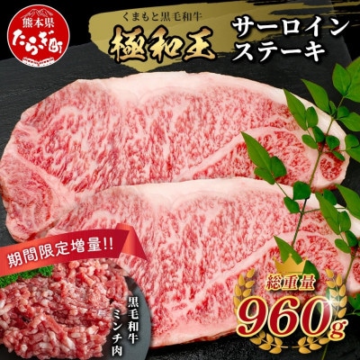 【先行受付】期間限定増量!くまもと黒毛和牛極和王サーロイン660g&黒毛和牛ミンチ300g 多良木町