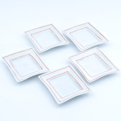 赤線 長角銘々皿 5点セット　41APCD008