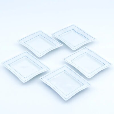 呉須線 長角銘々皿 5点セット　41APCD009