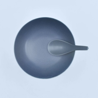 究極のラーメン鉢・レンゲ ペアセット(グレイ・ネイビー)　41APCD016