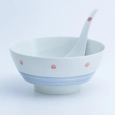 究極のラーメン鉢レンゲセット 朱芽吹き　41APCD017