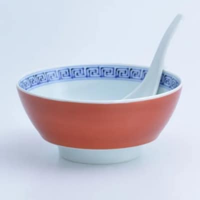 究極のラーメン鉢レンゲセット 朱巻龍文　41APCD021